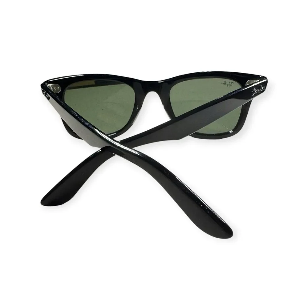 Ray-Ban RB2140 Sunglasses Wayfarer Black Green G15 Unisex Summer w/ Case & Box